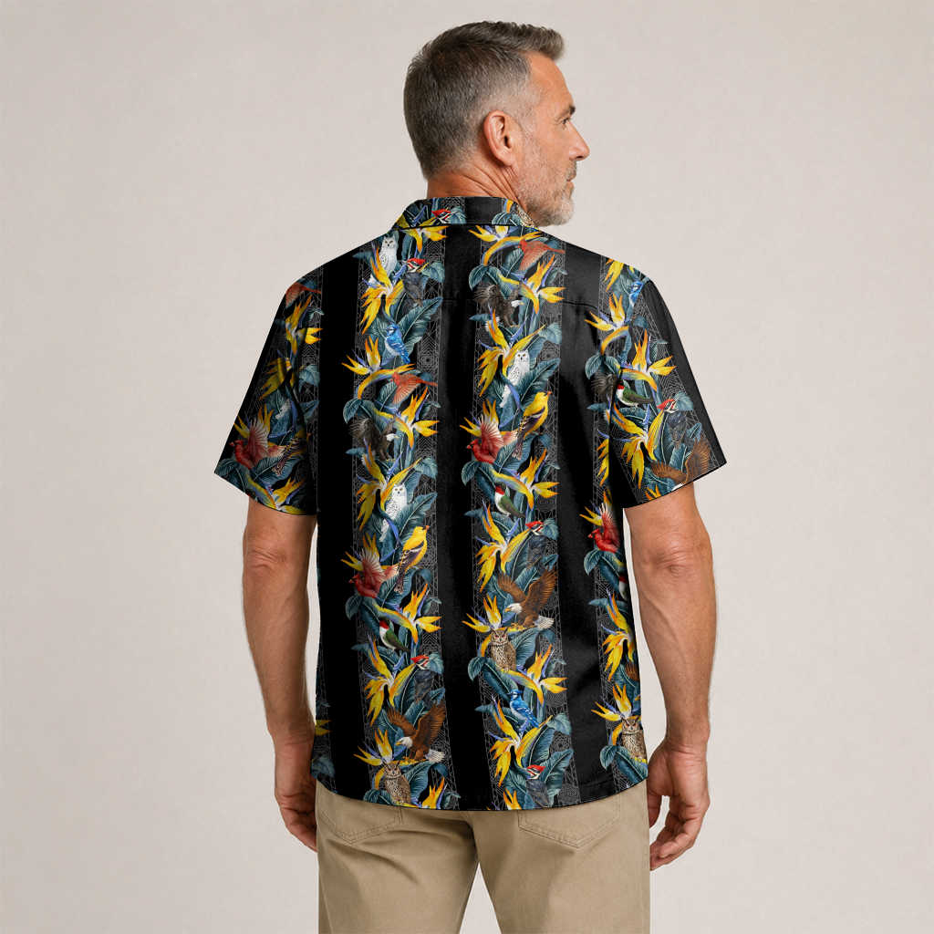 Birdwatching Hawaiian Shirt for Men - All-Over Nature Print