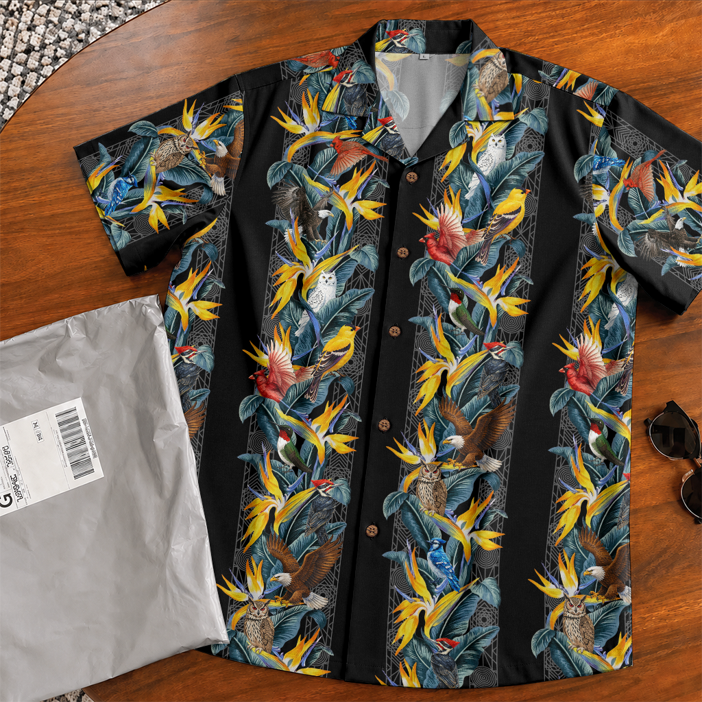 Birdwatching Hawaiian Shirt for Men - All-Over Nature Print