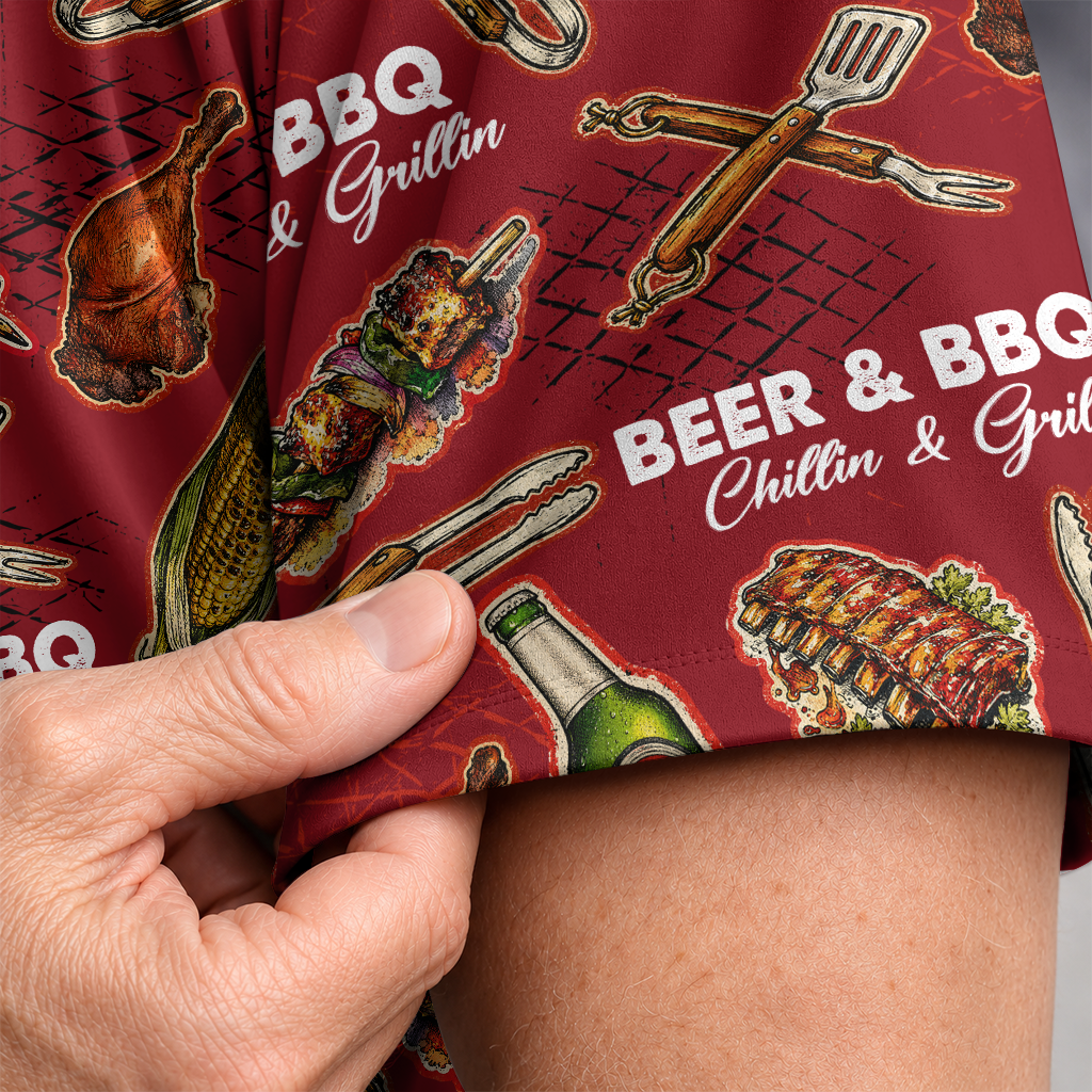 Men's Barbecue Hawaiian Shirt - Grilling Cookout Print