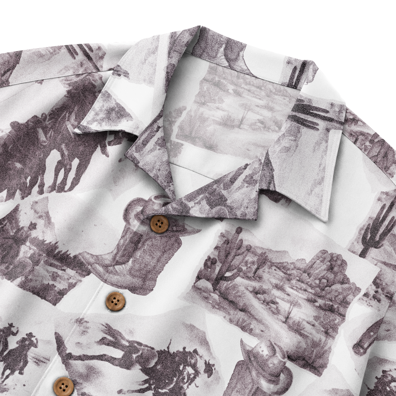 Men's Western Hawaiian Shirt - Cowboy Print Button-Up