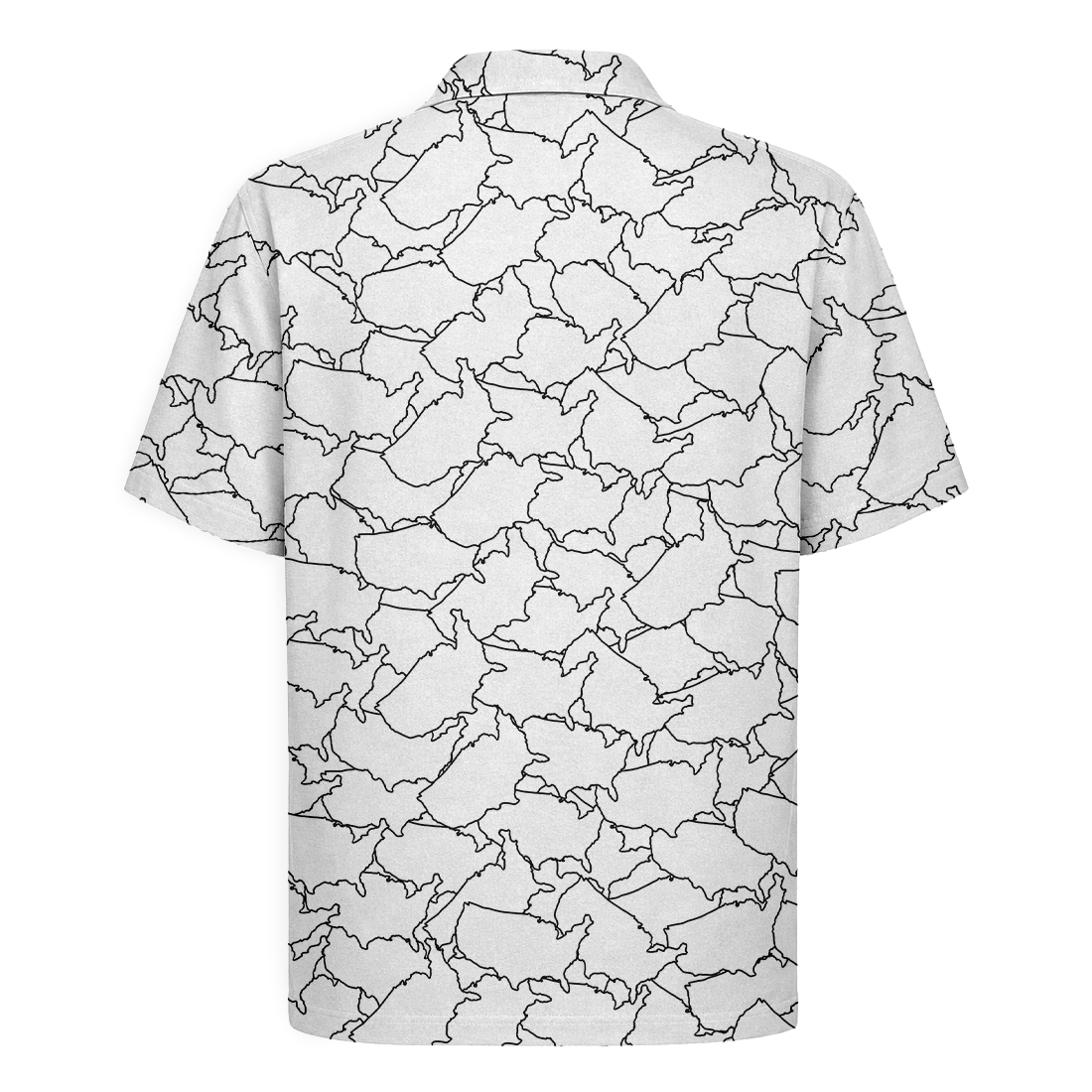 American Pride Map Hawaiian Shirt - White Edition