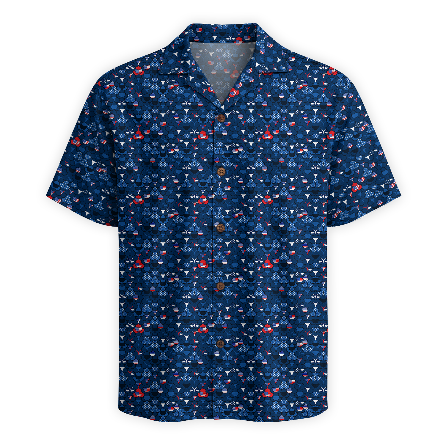 Patriotic Peaches of America Hawaiian Shirt - Navy Edition