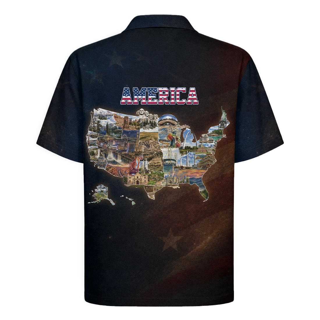 The Land We Defend Scenic Map Hawaiian Shirt - Dark Edition