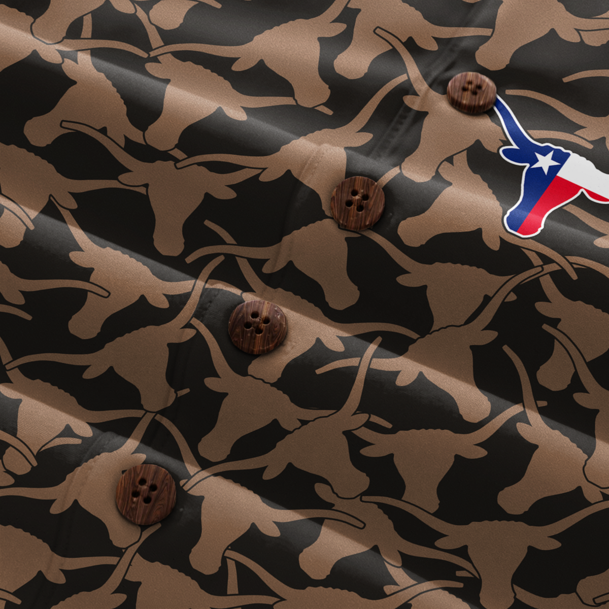Men's Texas Longhorn Hawaiian Shirt - Brown Lone Star Button-Up