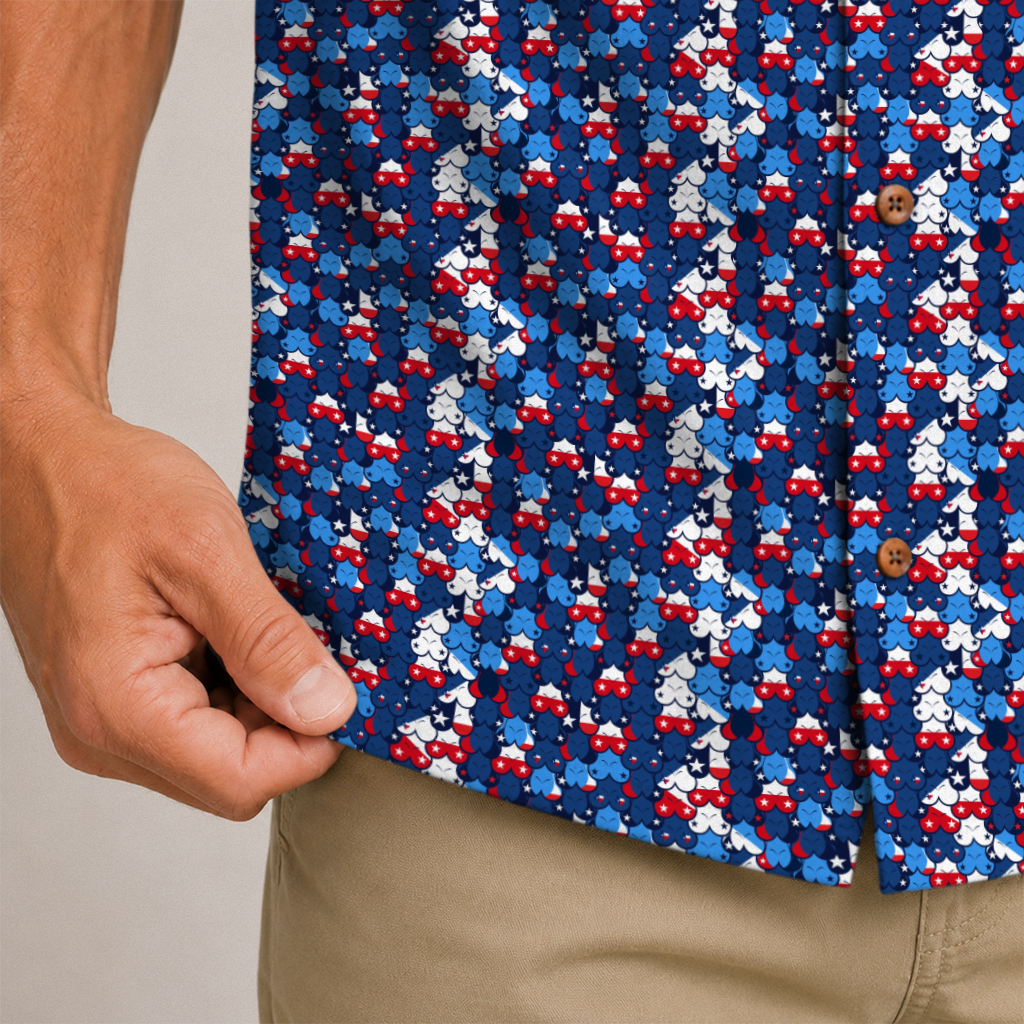 Men's Texas Hawaiian Shirt - Texan Melons Print Button-Up