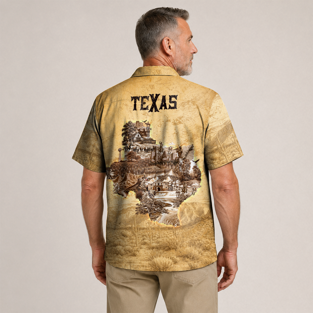 Texas Shirt for Men - Vintage Heritage Hawaiian Button-Up