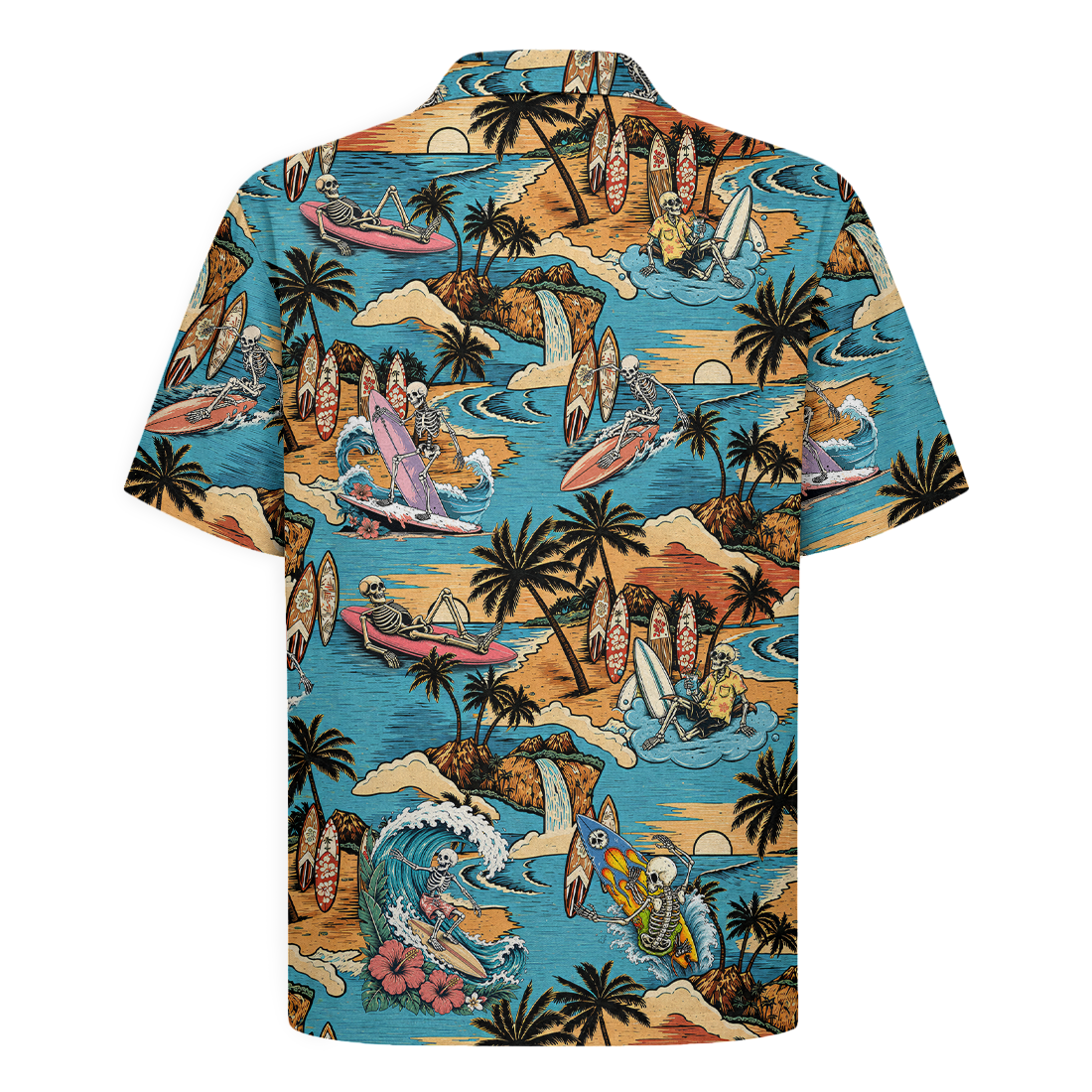 Endless Summer Surfing Skeleton Hawaiian Shirt