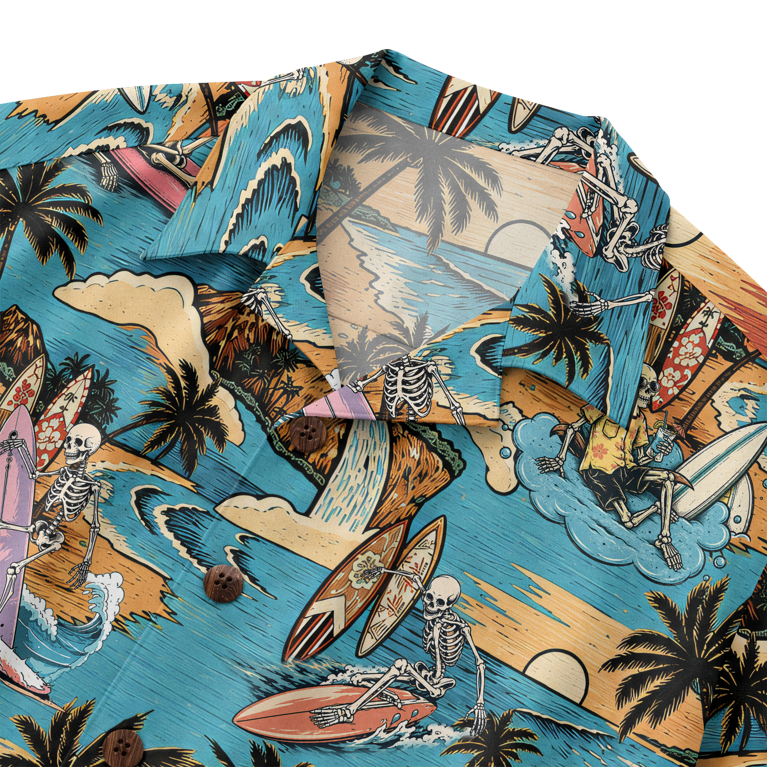 Endless Summer Surfing Skeleton Hawaiian Shirt