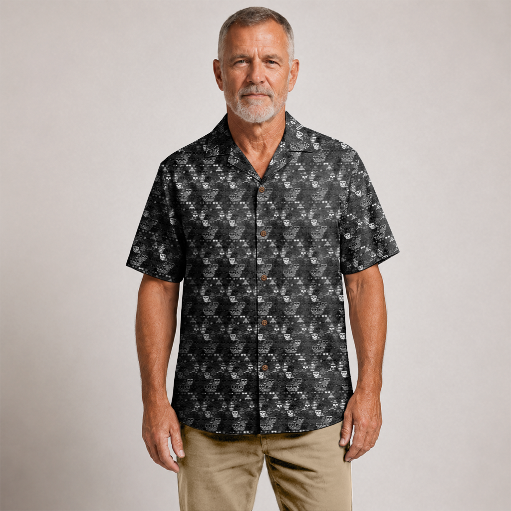 American Pride Freedom Skull Hawaiian Shirt - Black Edition