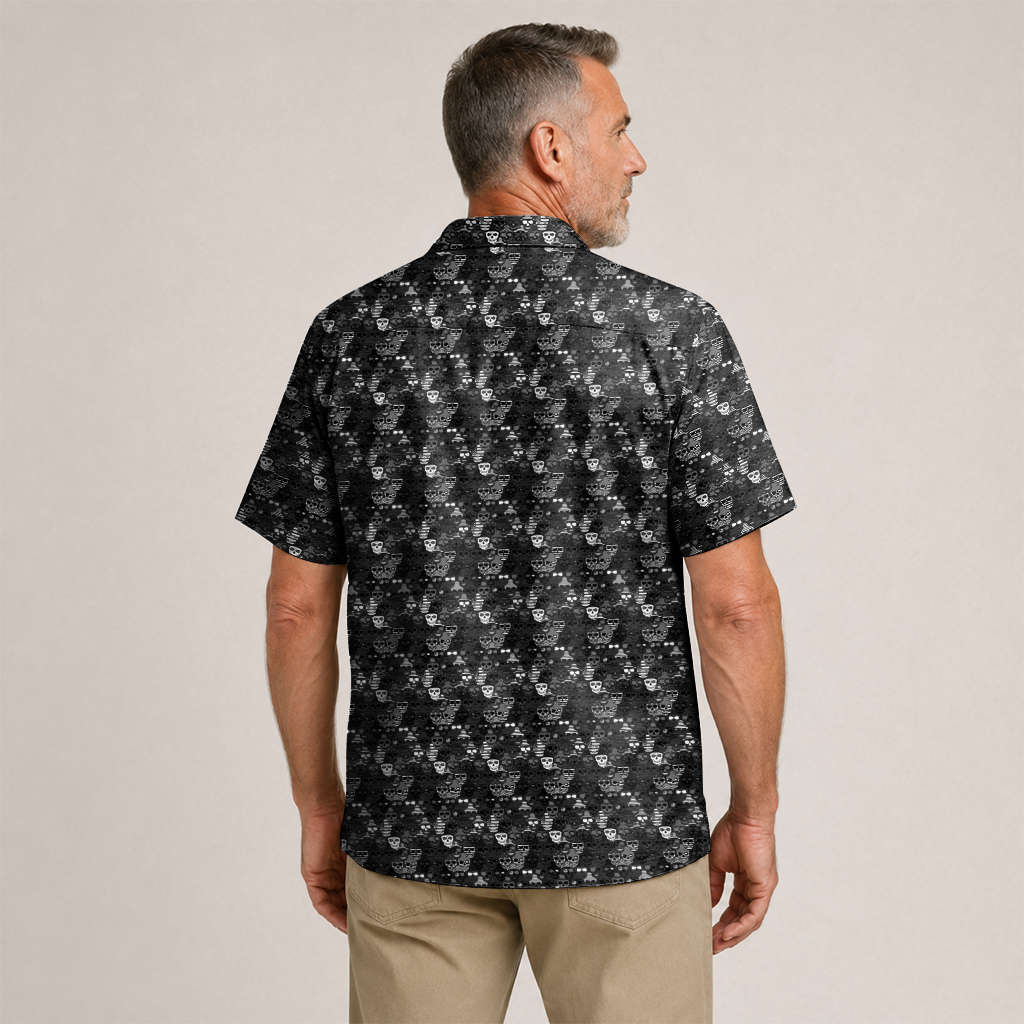 American Pride Freedom Skull Hawaiian Shirt - Black Edition