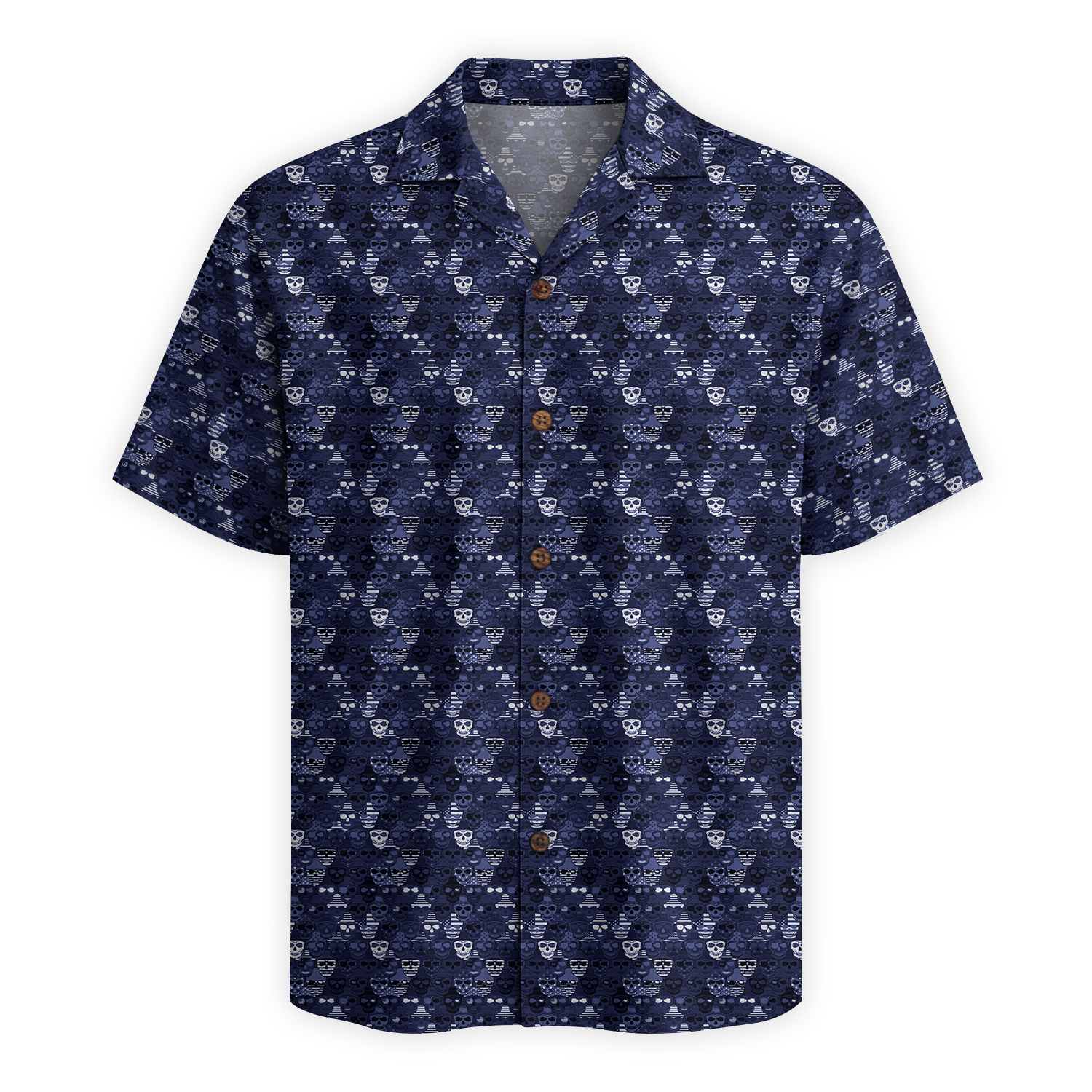 American Pride Freedom Skull Hawaiian Shirt - Navy Edition