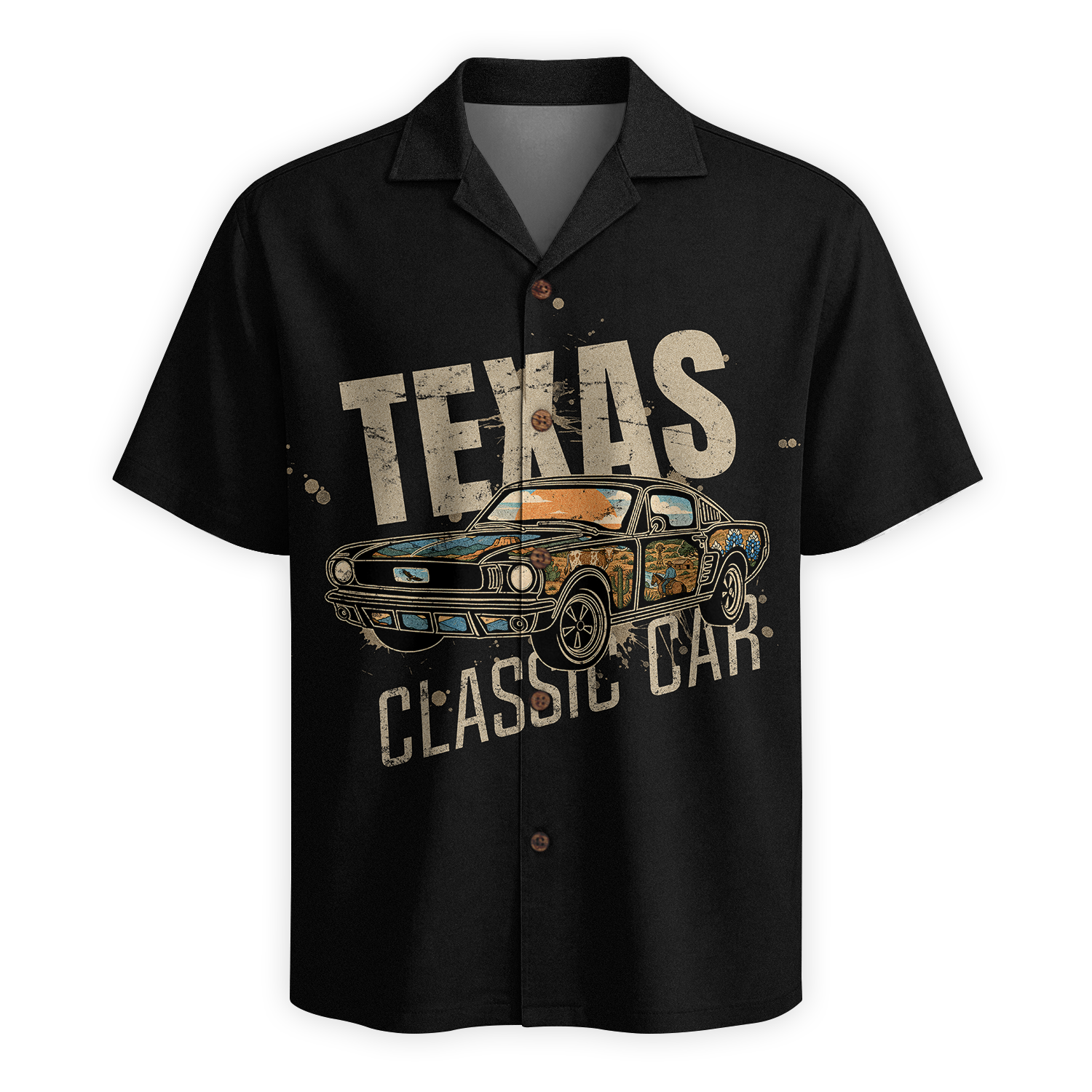 Texas x Classic Car Hawaiian Shirt for Men