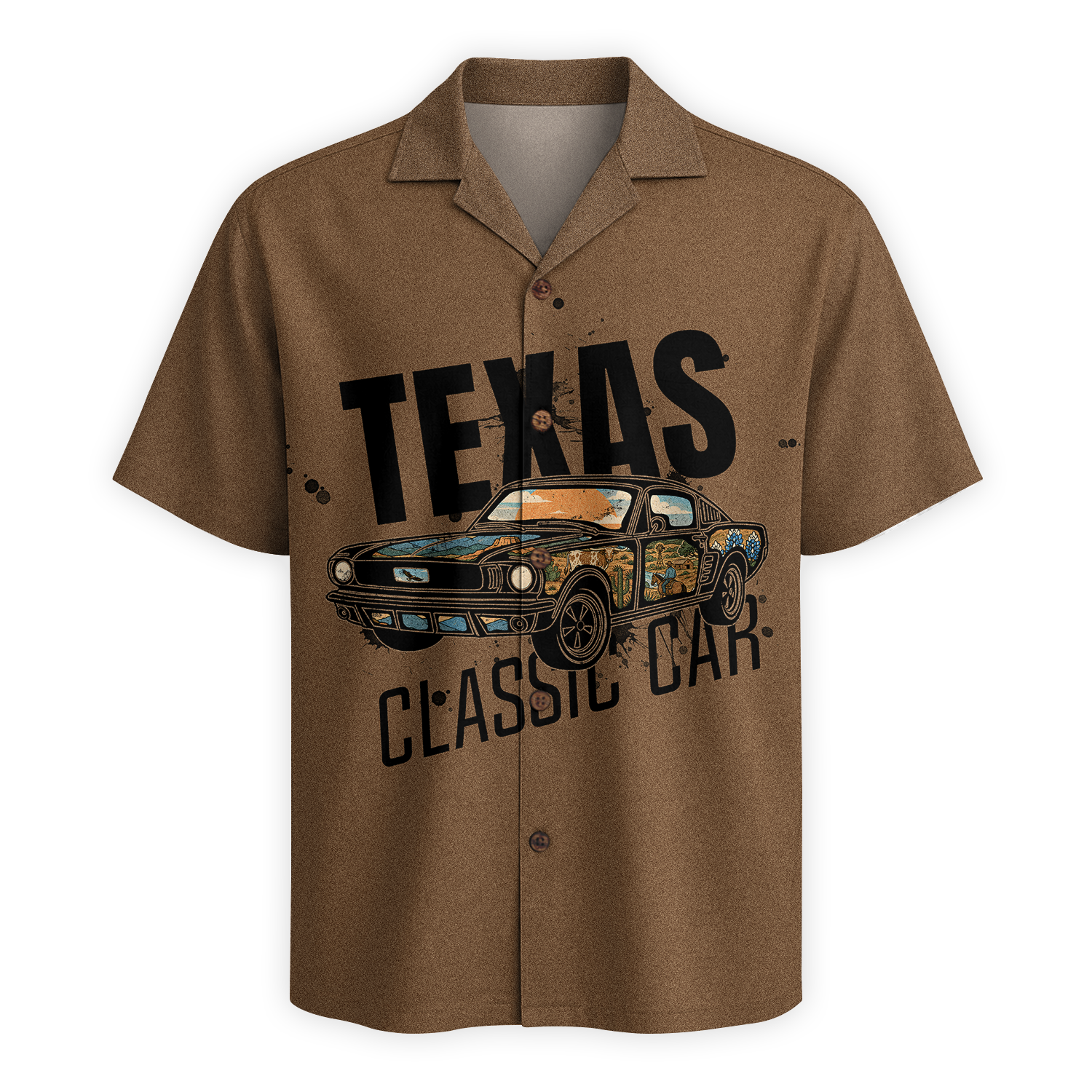 Texas x Classic Car Hawaiian Shirt for Men