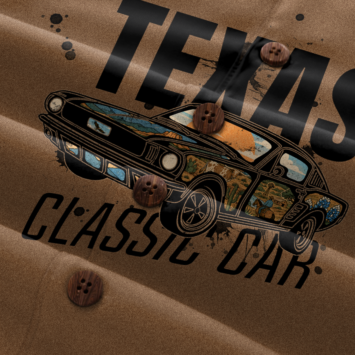 Texas x Classic Car Hawaiian Shirt for Men