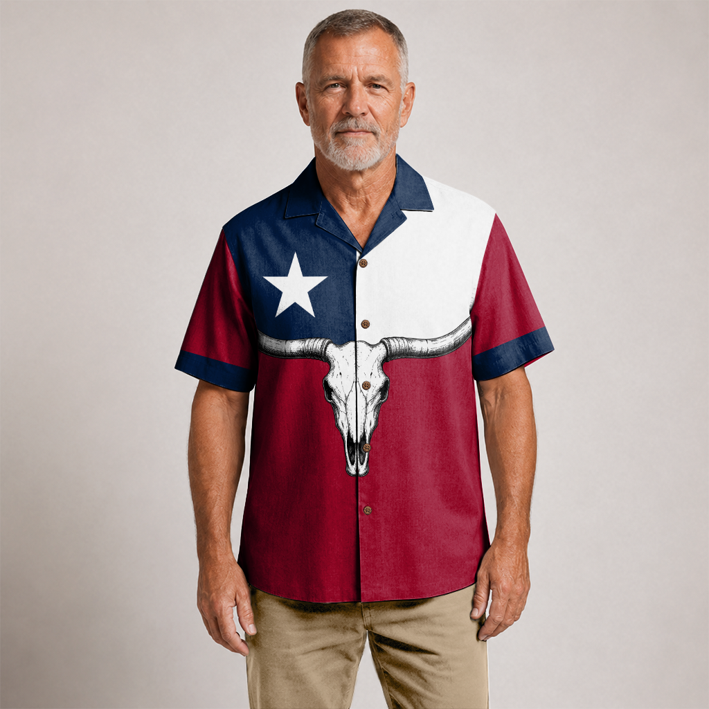 Texas Flag Hawaiian Shirt for Men