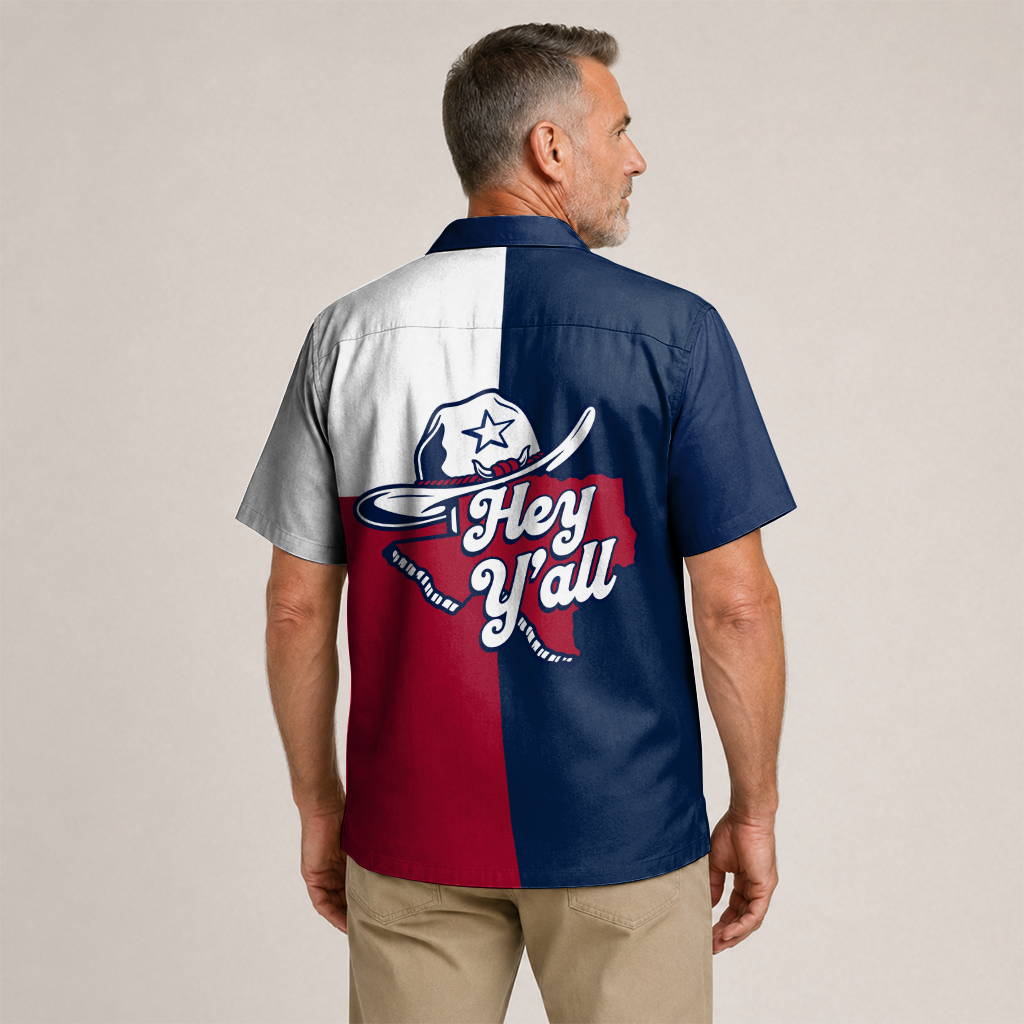 Texas Flag Hawaiian Shirt for Men