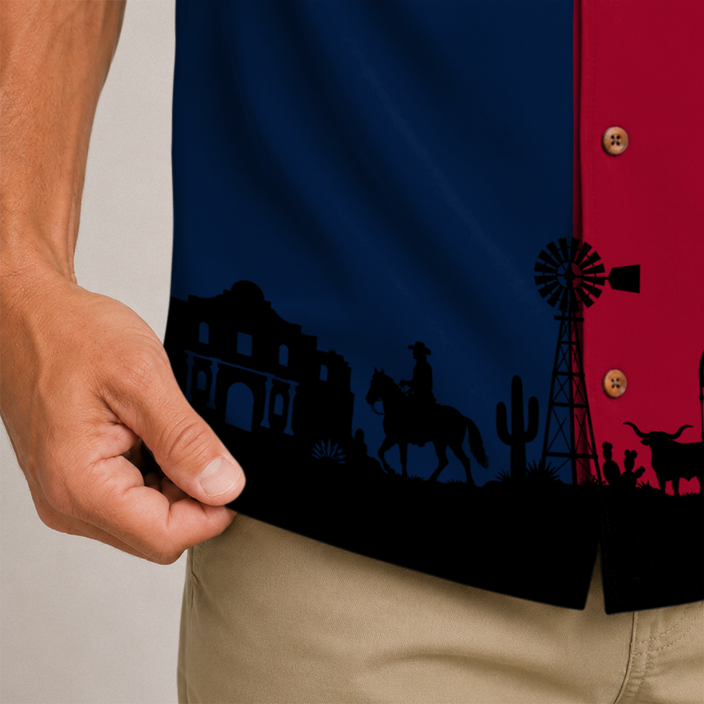 Texas Flag Hawaiian Shirt for Men