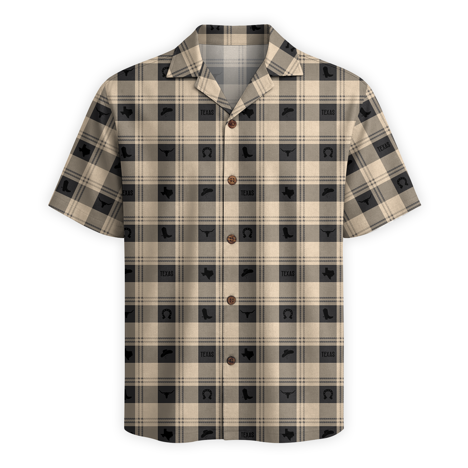 Texas Check Hawaiian Shirt for Men
