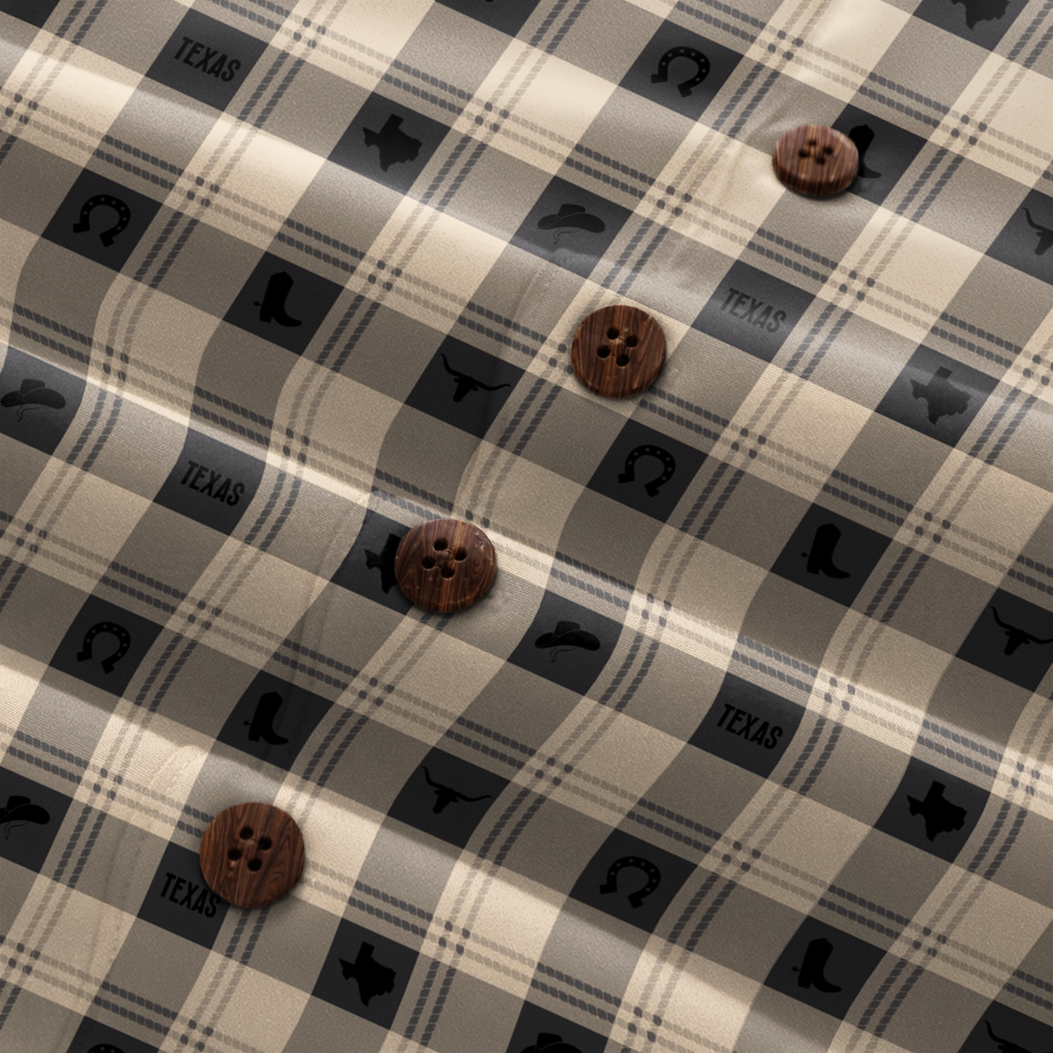 Texas Check Hawaiian Shirt for Men