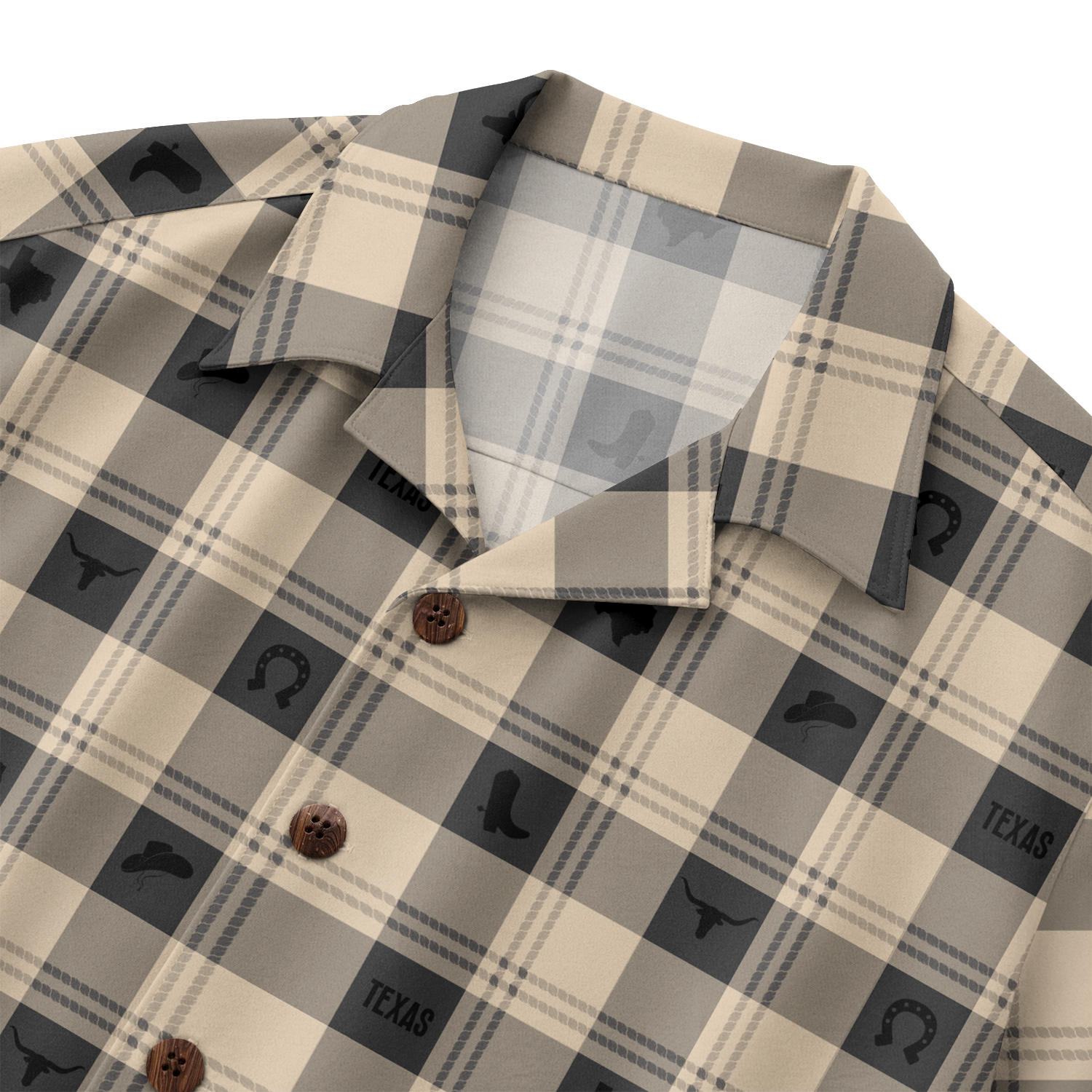 Texas Check Hawaiian Shirt for Men
