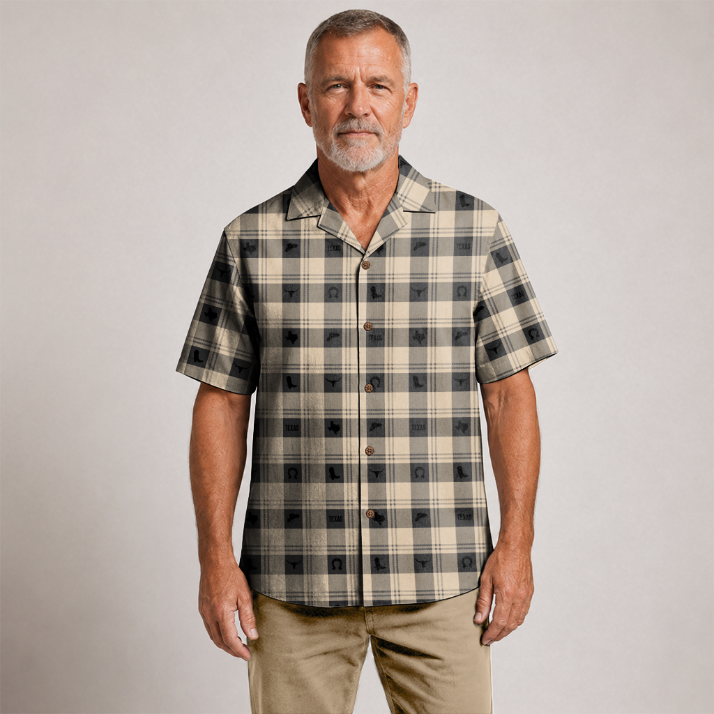 Texas Check Hawaiian Shirt for Men