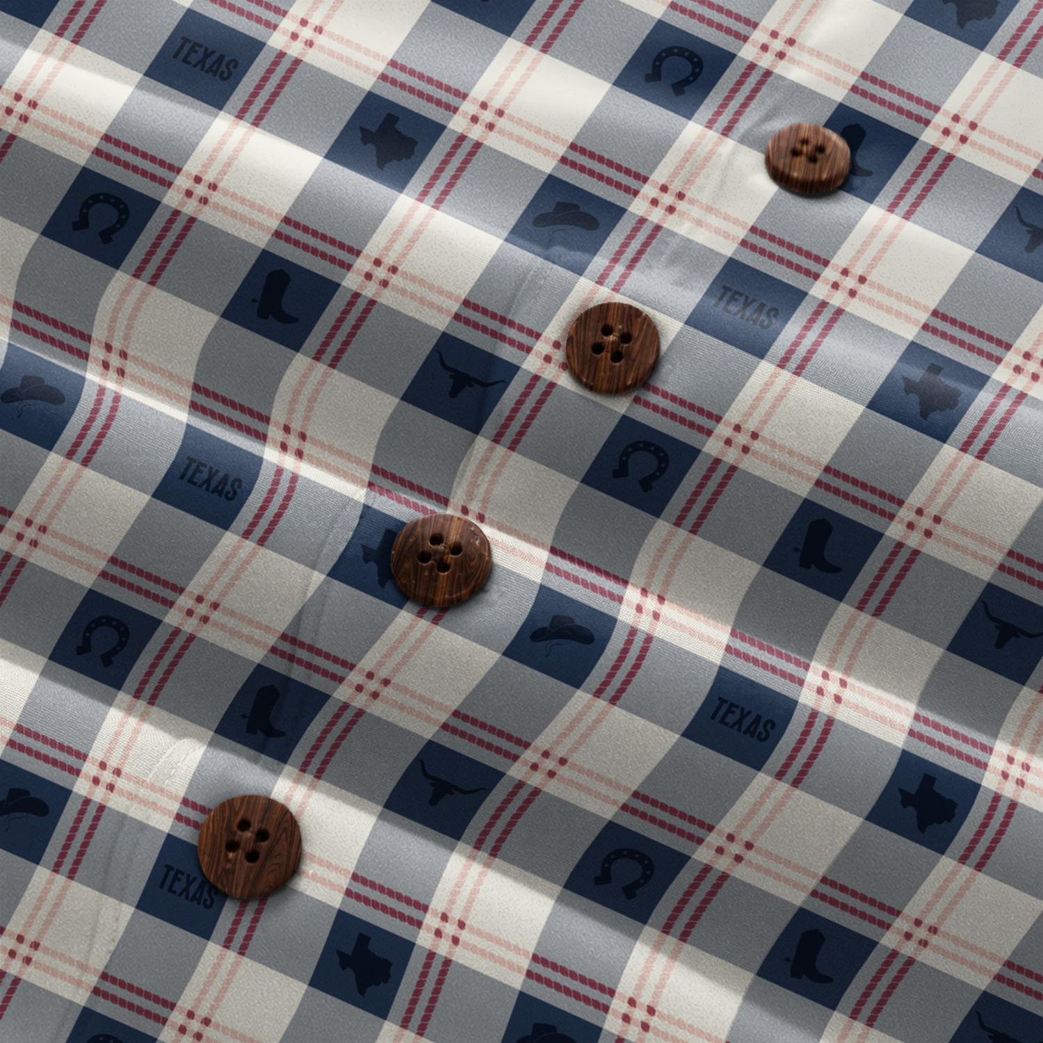 Texas Check Hawaiian Shirt for Men