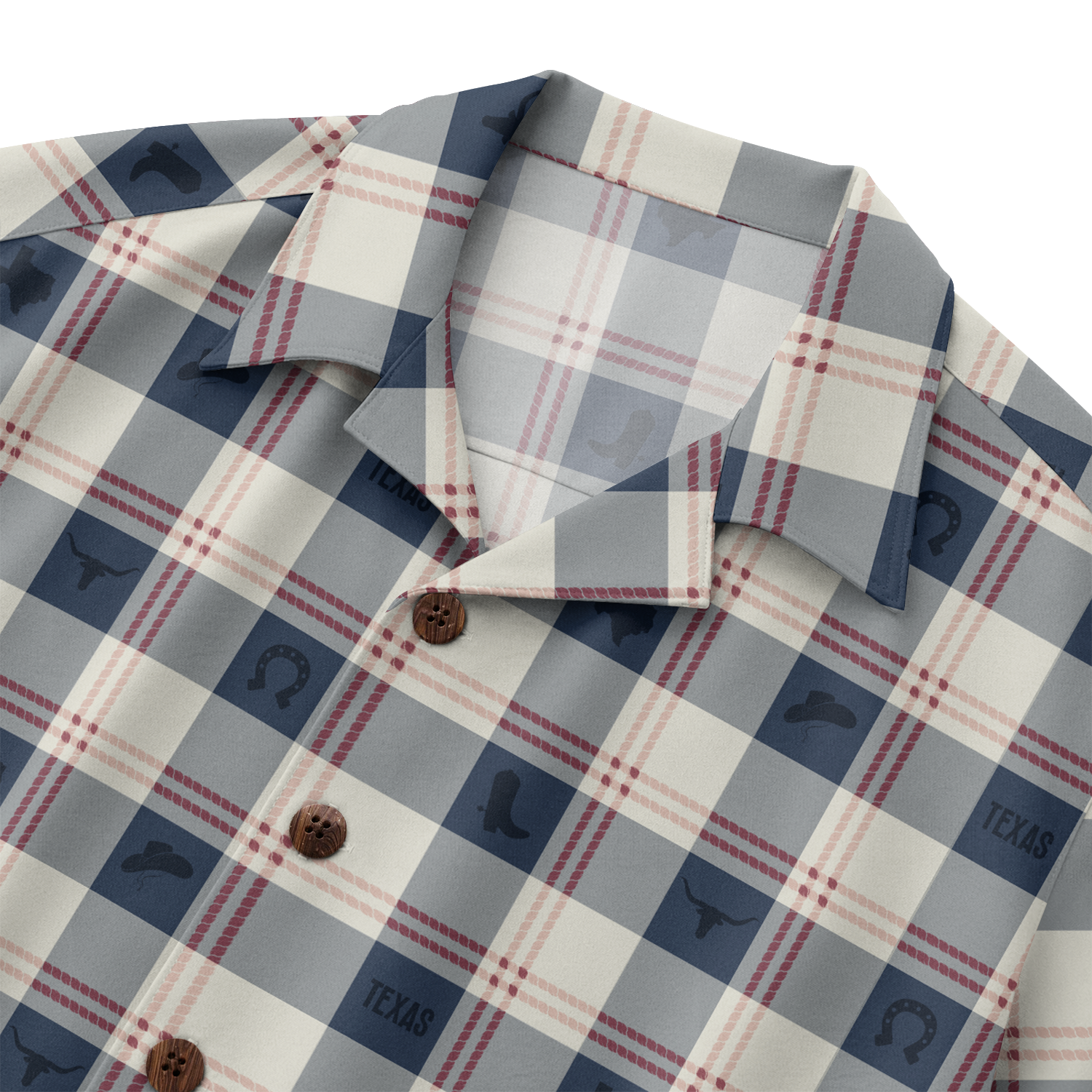 Texas Check Hawaiian Shirt for Men