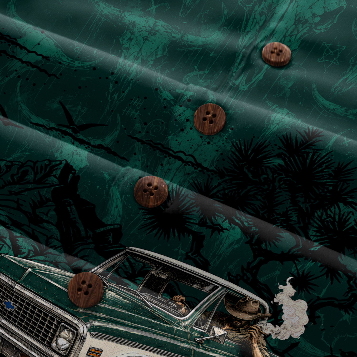 Texas x Classic Car Hawaiian Shirt for Men