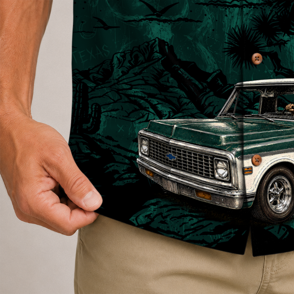 Texas x Classic Car Hawaiian Shirt for Men