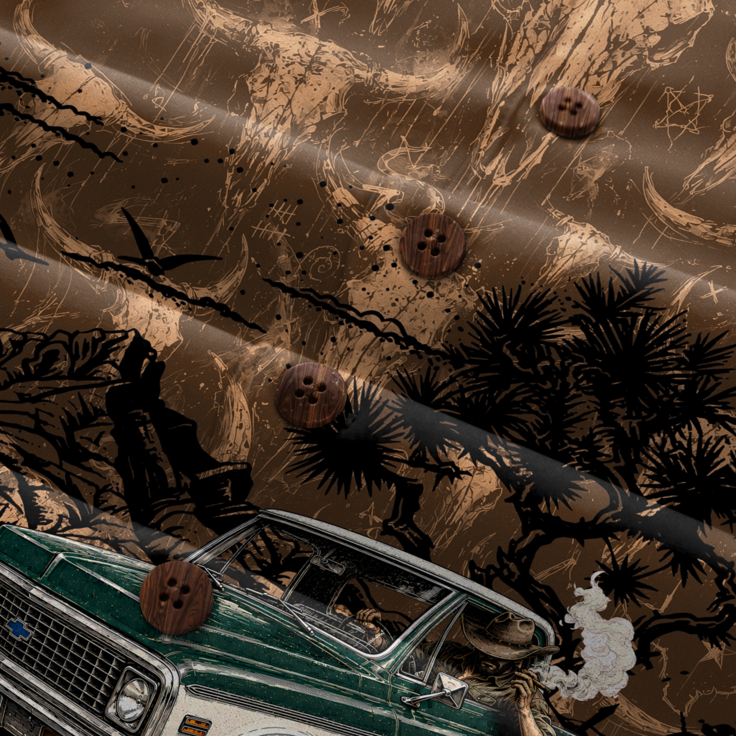 Texas x Classic Car Hawaiian Shirt for Men