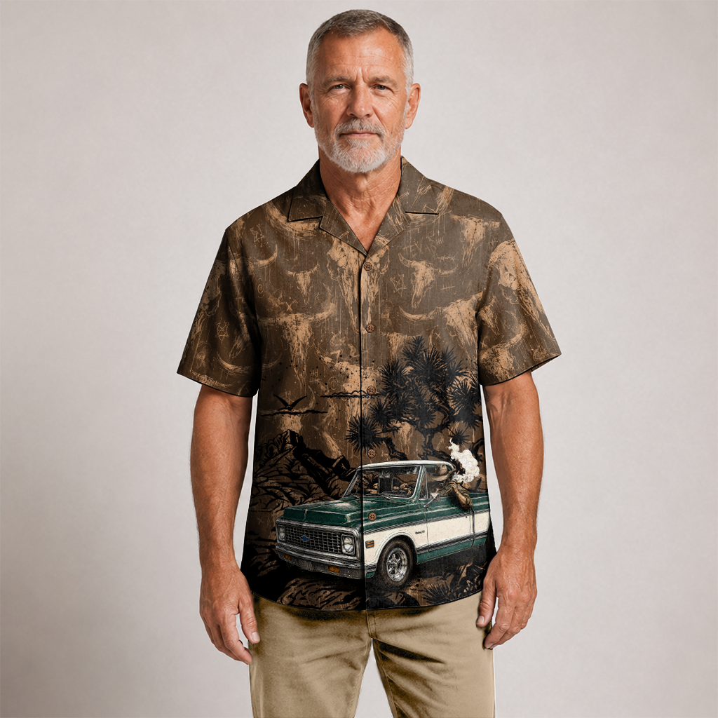 Texas x Classic Car Hawaiian Shirt for Men