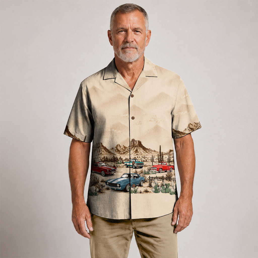 Texas x Classic Car Hawaiian Shirt for Men