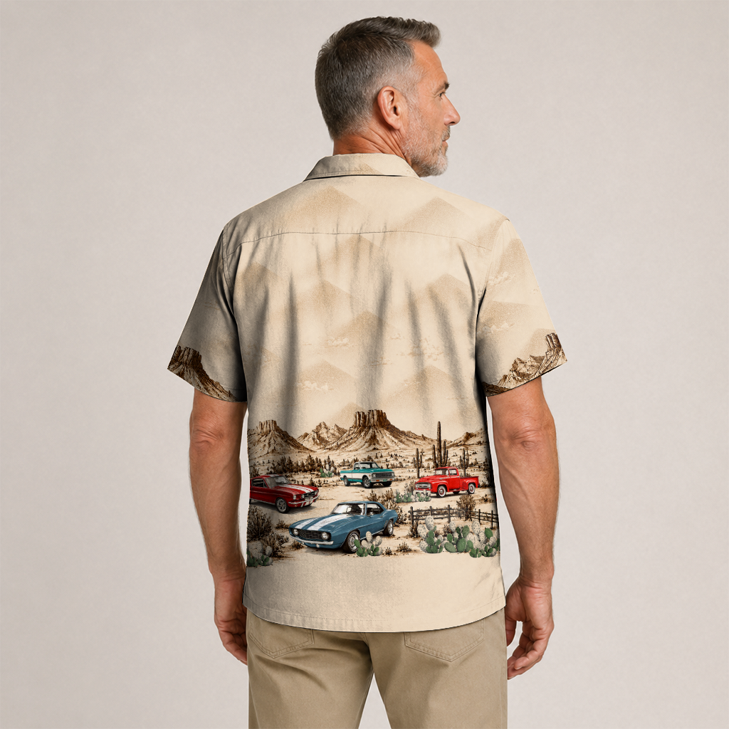 Texas x Classic Car Hawaiian Shirt for Men