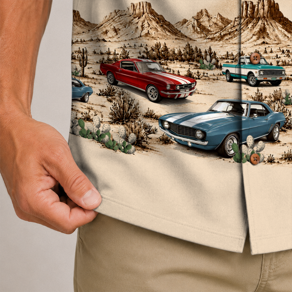 Texas x Classic Car Hawaiian Shirt for Men