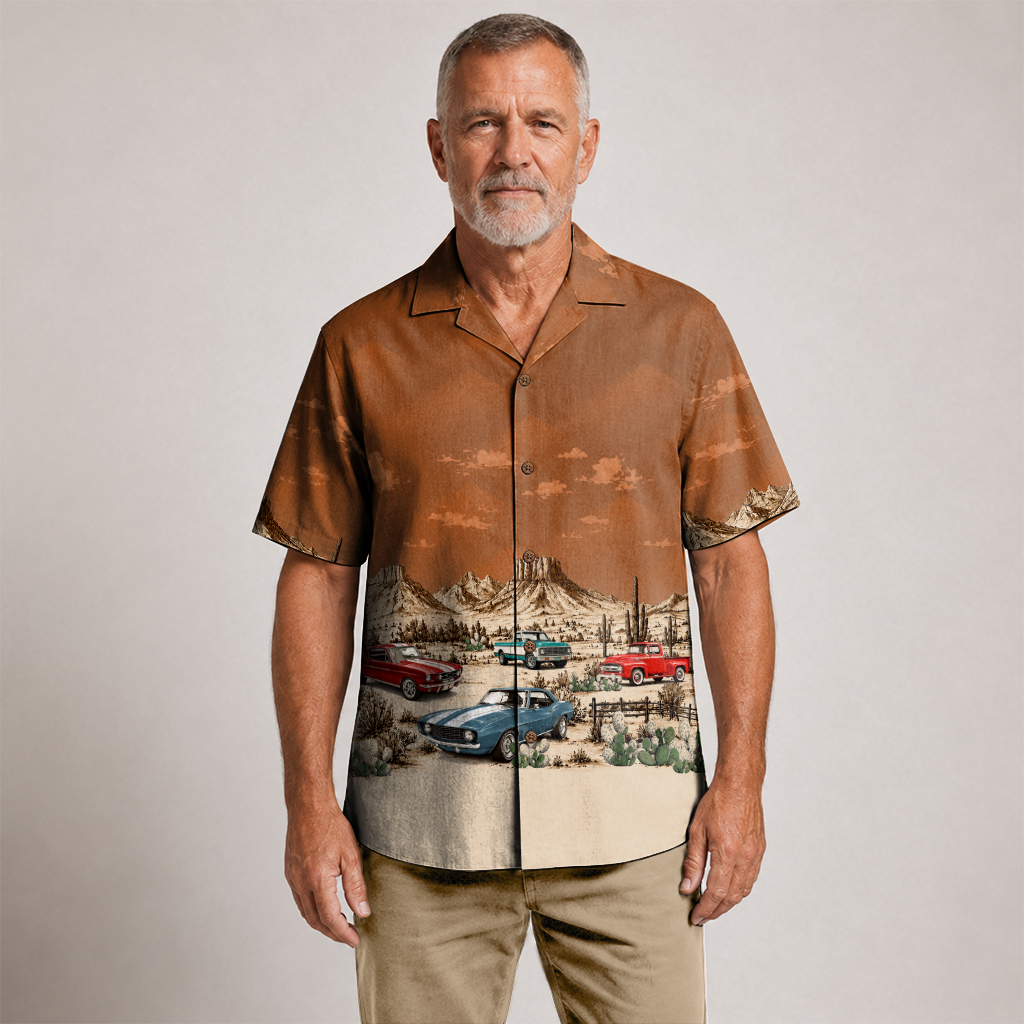 Texas x Classic Car Hawaiian Shirt for Men