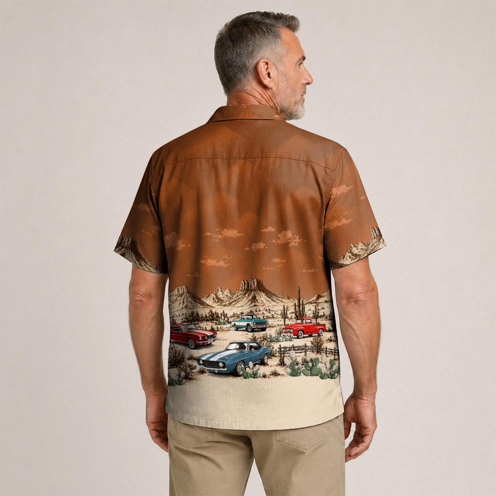 Texas x Classic Car Hawaiian Shirt for Men