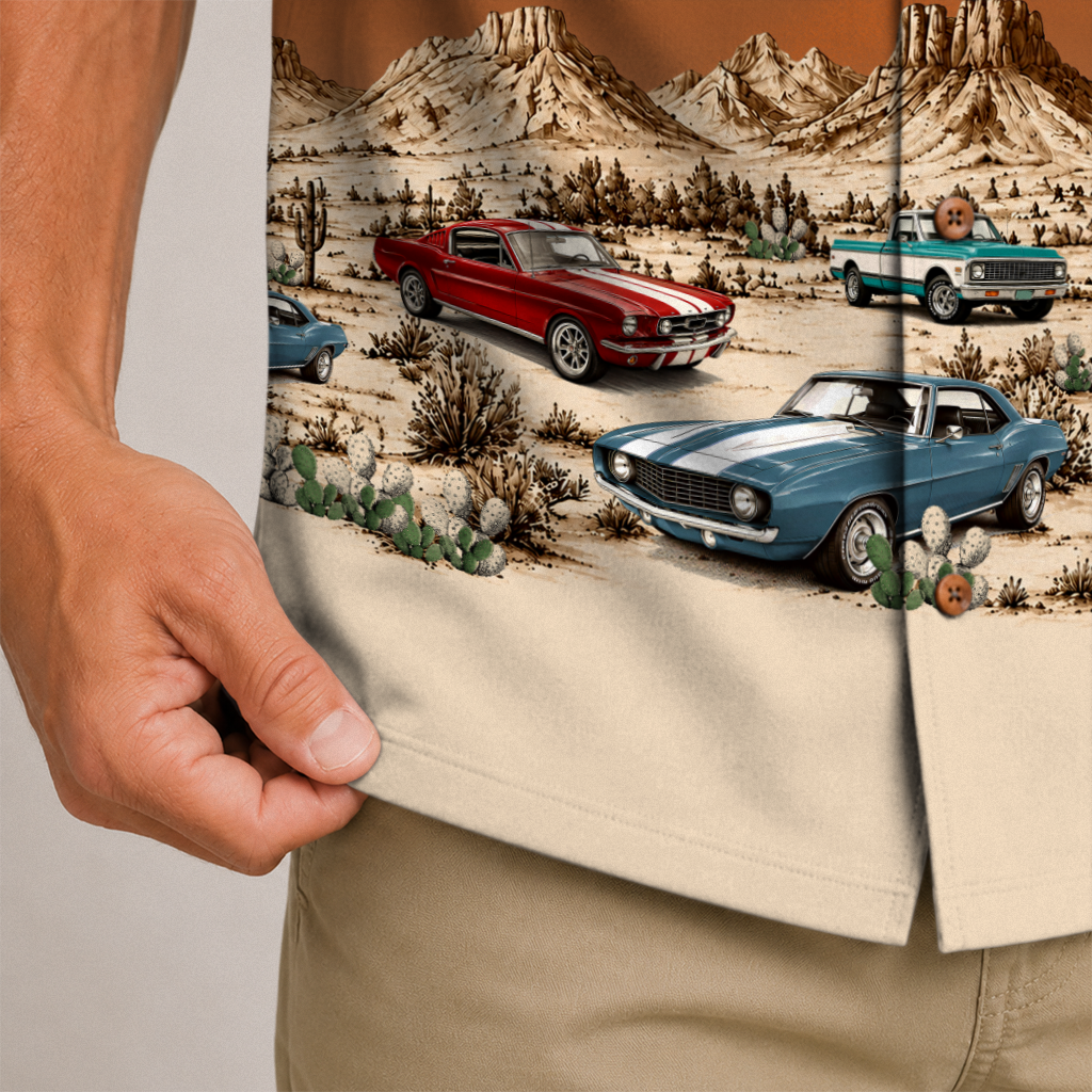 Texas x Classic Car Hawaiian Shirt for Men