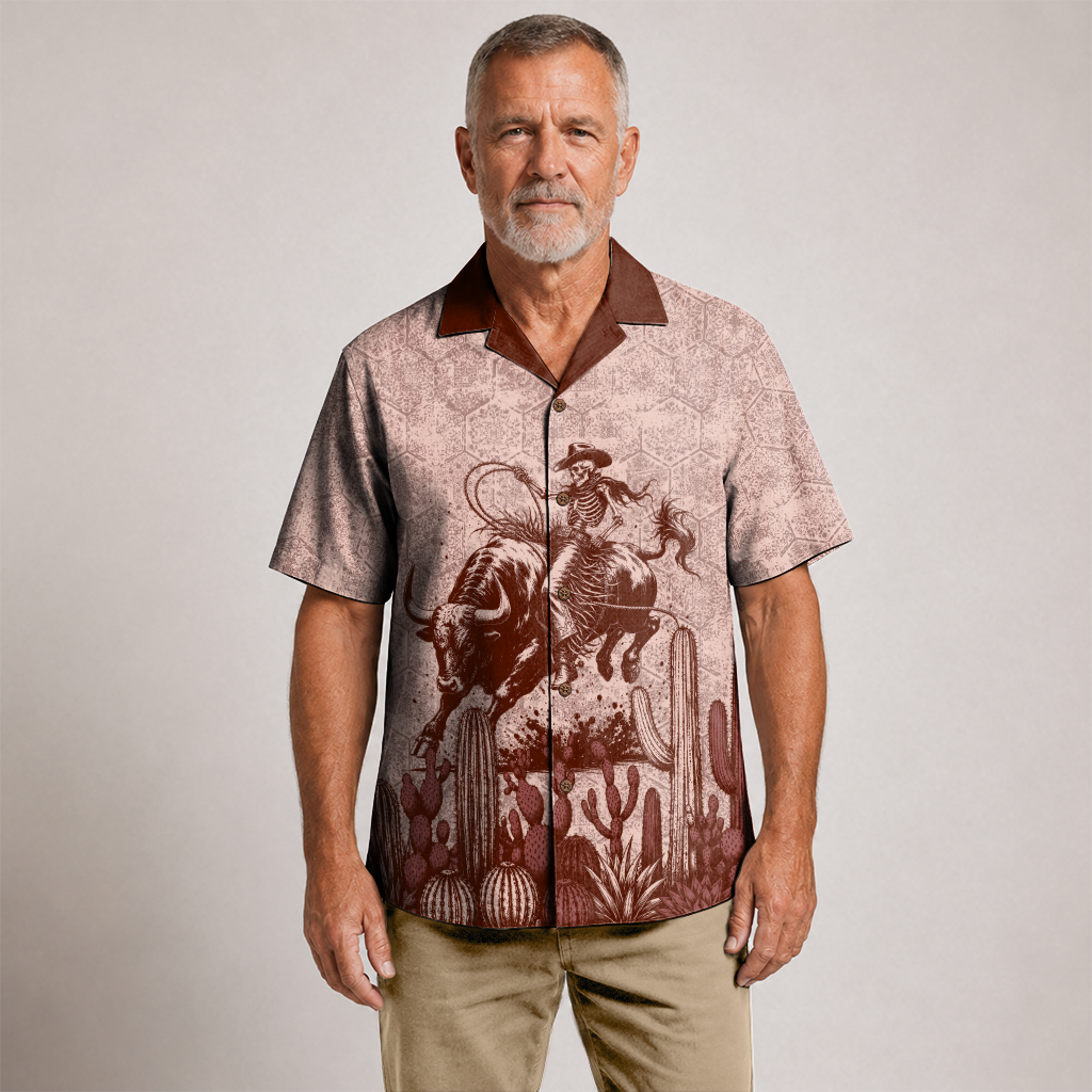 Texas x Skull Hawaiian Shirt for Men