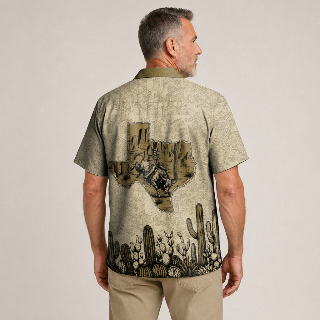 Texas x Skull Hawaiian Shirt for Men