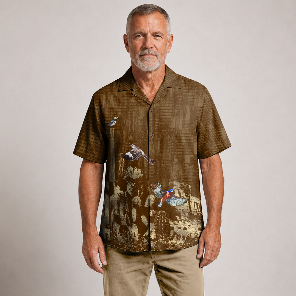 Texas x Bird Watching Hawaiian Shirt for Men