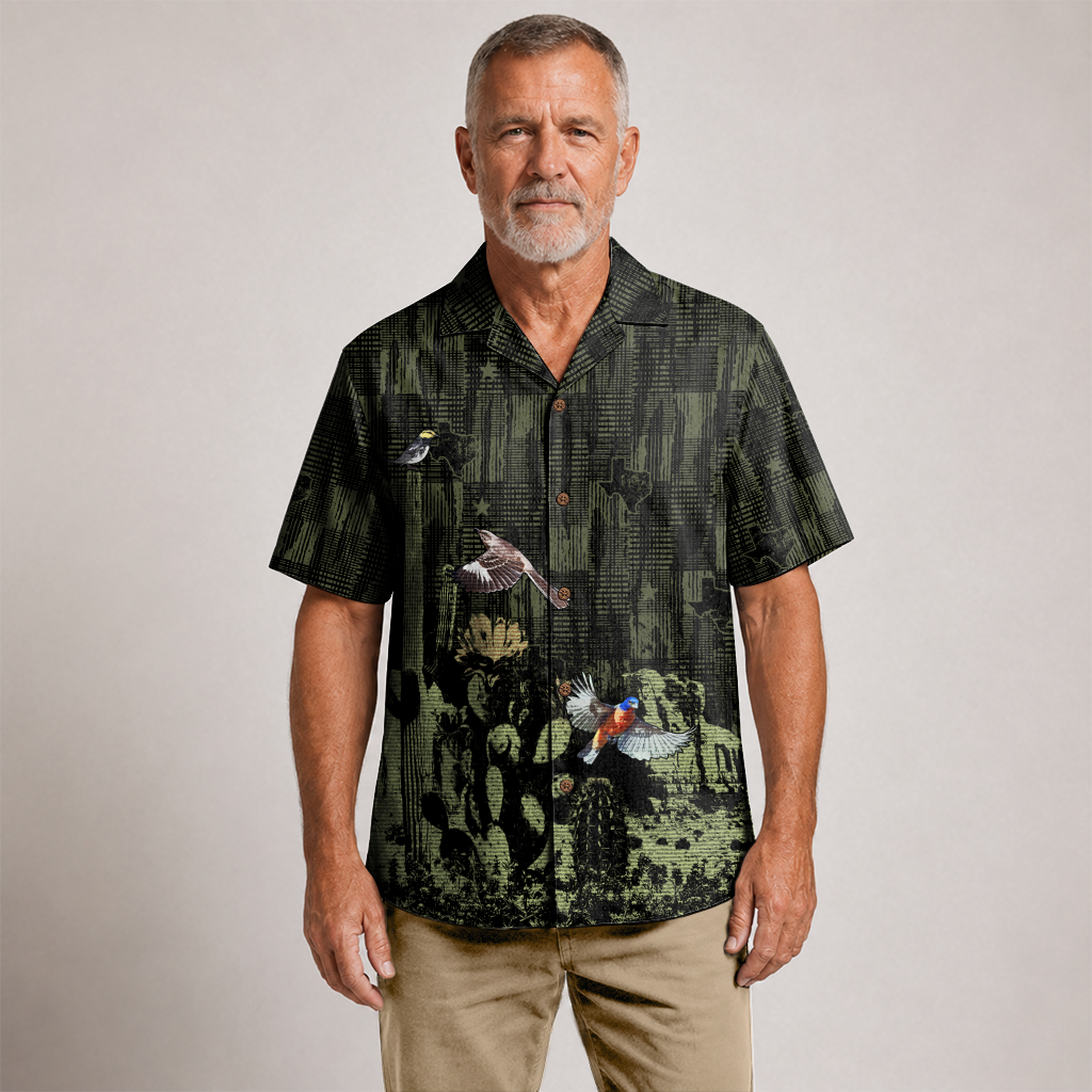 Texas x Bird Watching Hawaiian Shirt for Men