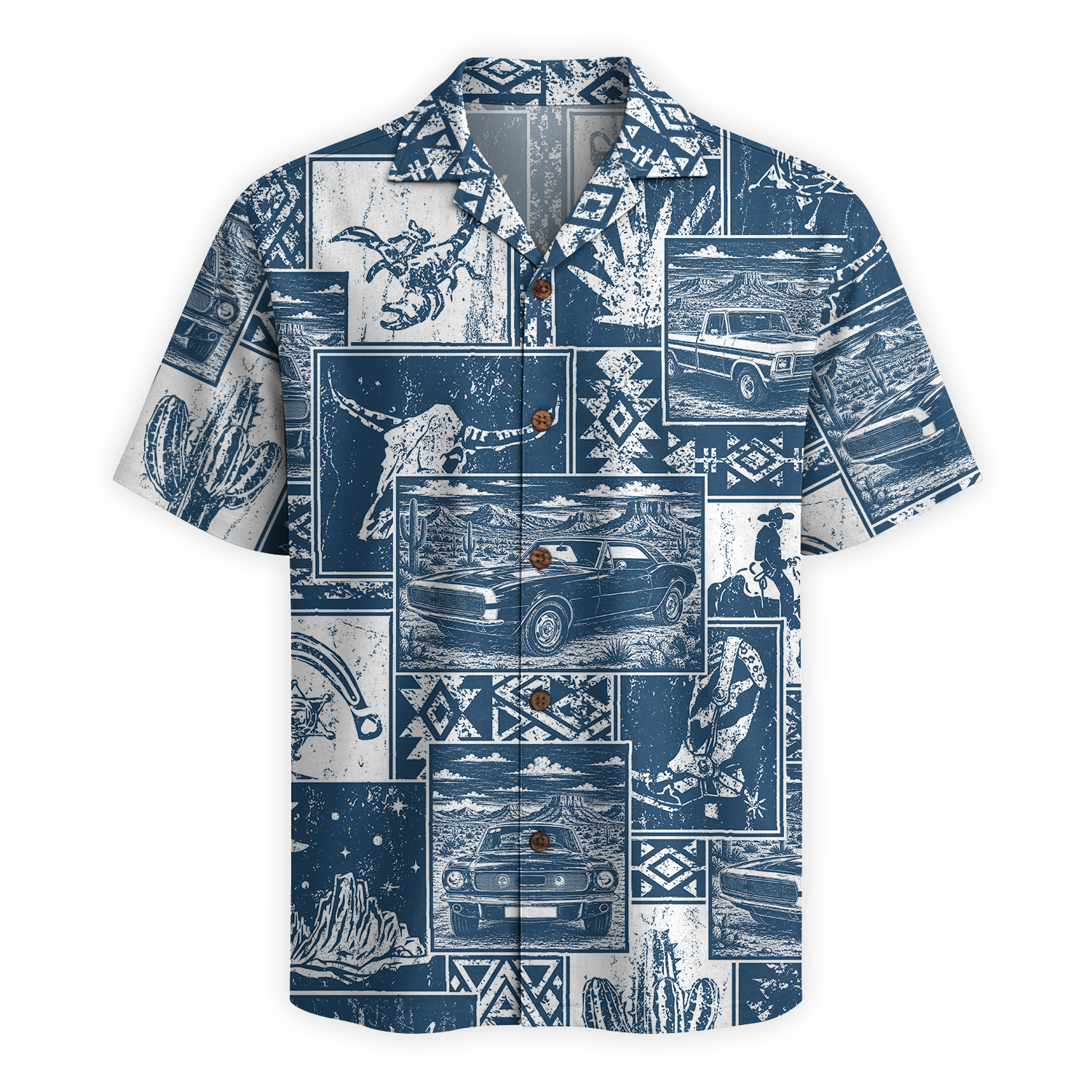 Texas x Classic Car Hawaiian Shirt for Men