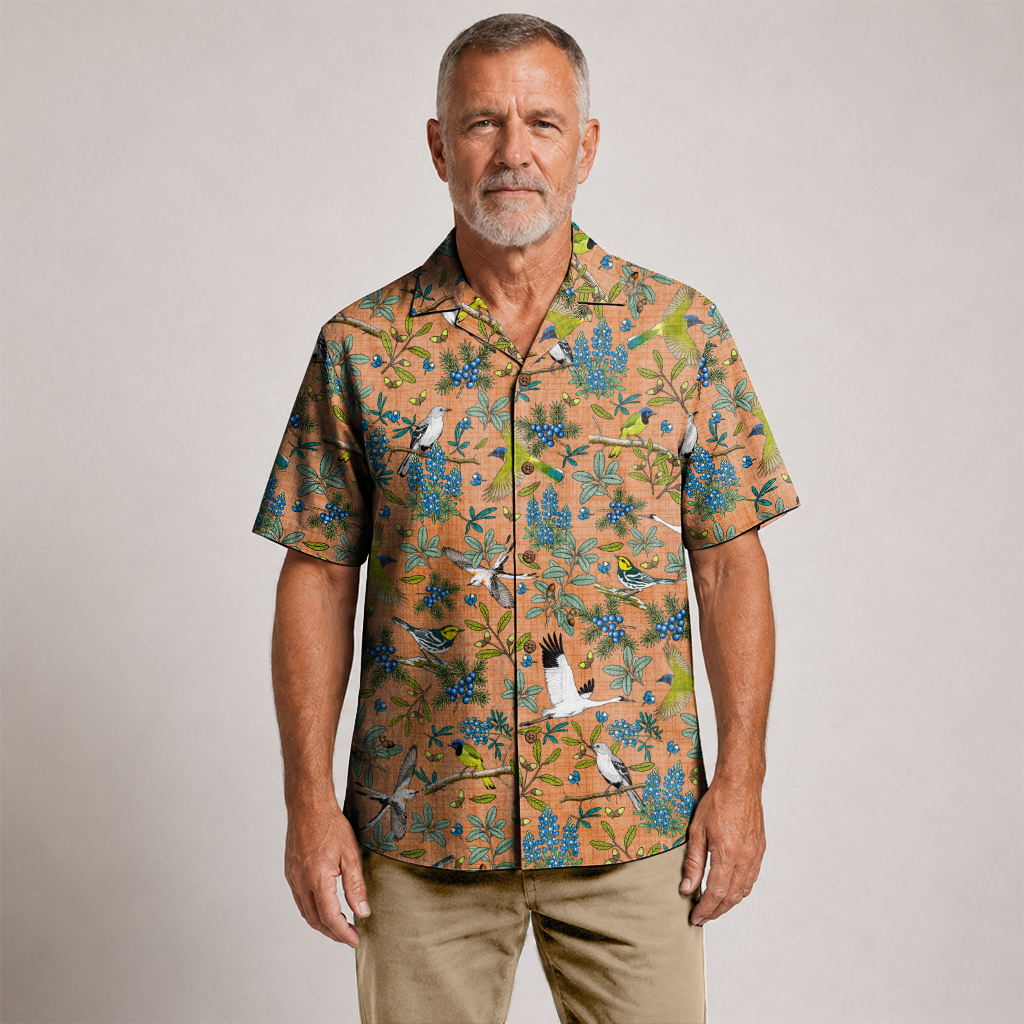 Texas x Bird Watching Hawaiian Shirt for Men