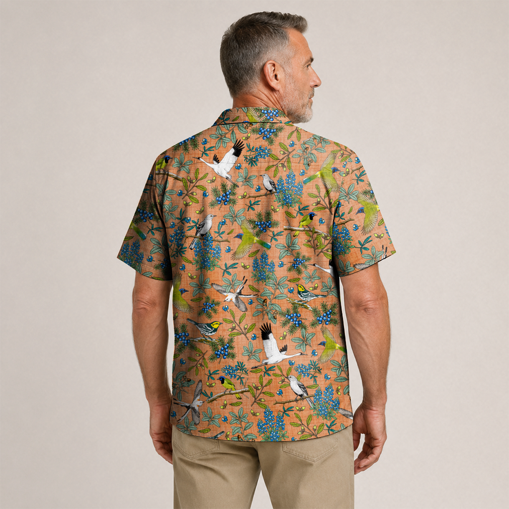 Texas x Bird Watching Hawaiian Shirt for Men