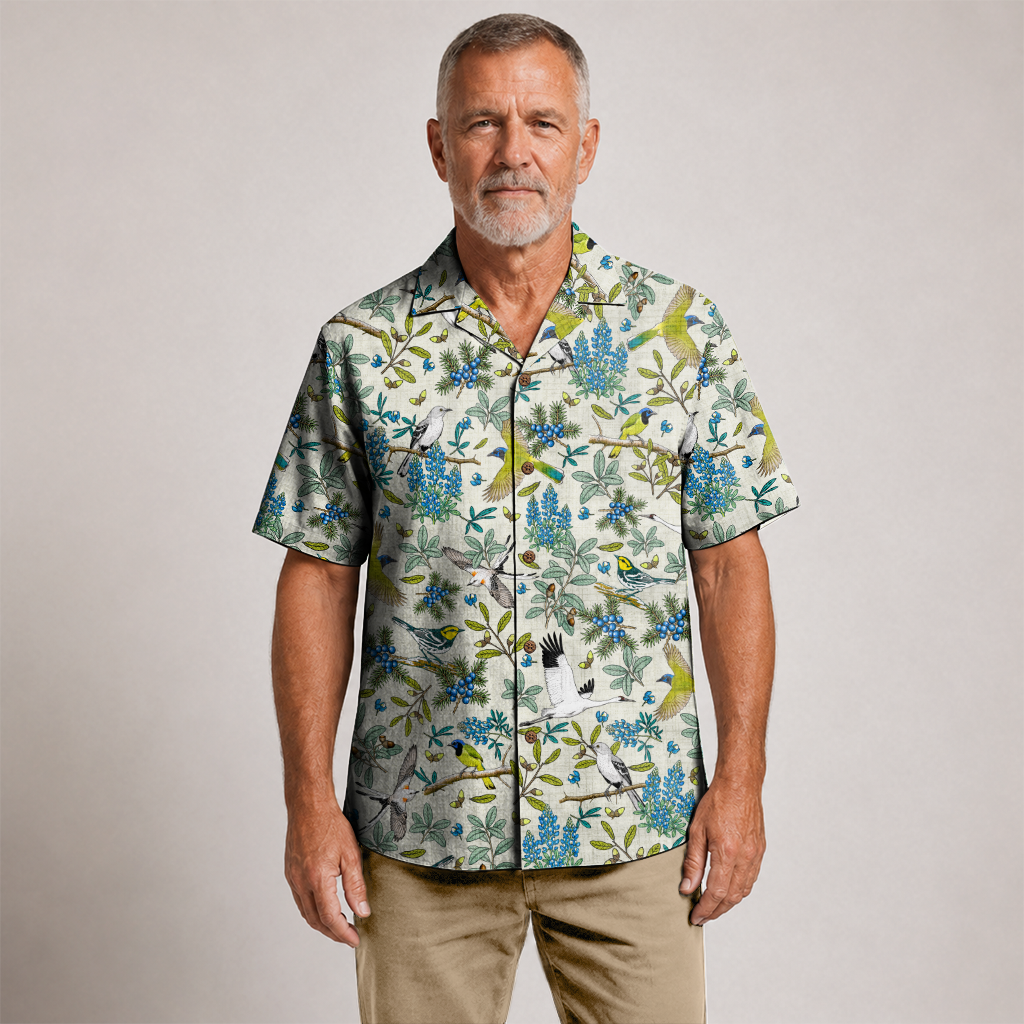 Texas x Bird Watching Hawaiian Shirt for Men