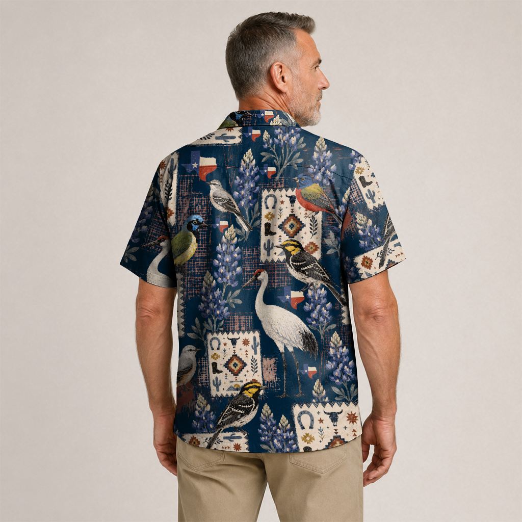 Texas x Bird Watching Hawaiian Shirt for Men