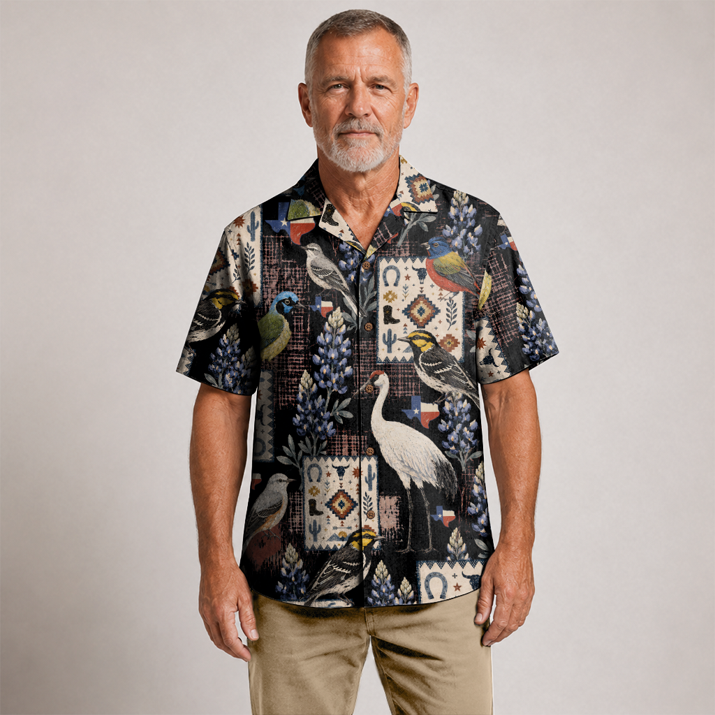 Texas x Bird Watching Hawaiian Shirt for Men