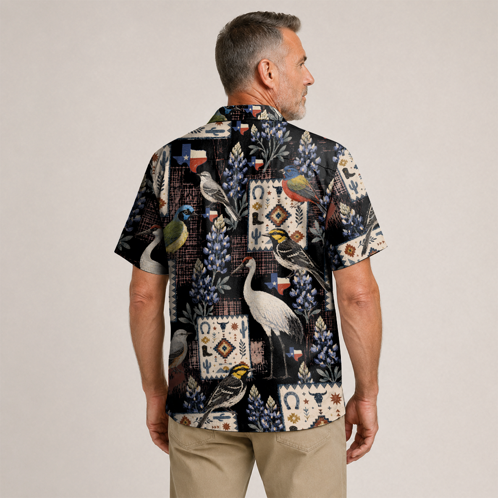 Texas x Bird Watching Hawaiian Shirt for Men