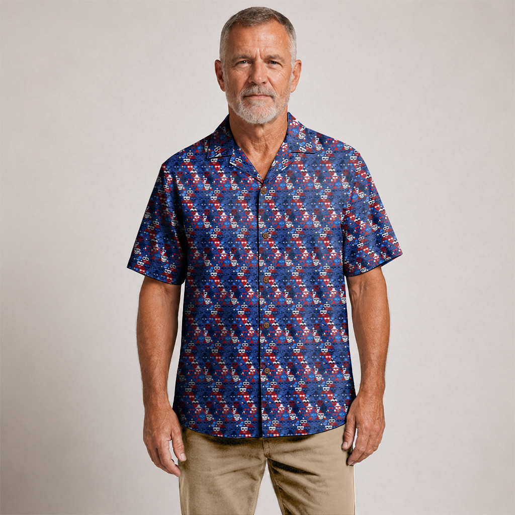 Texas x Skull Hawaiian Shirt for Men