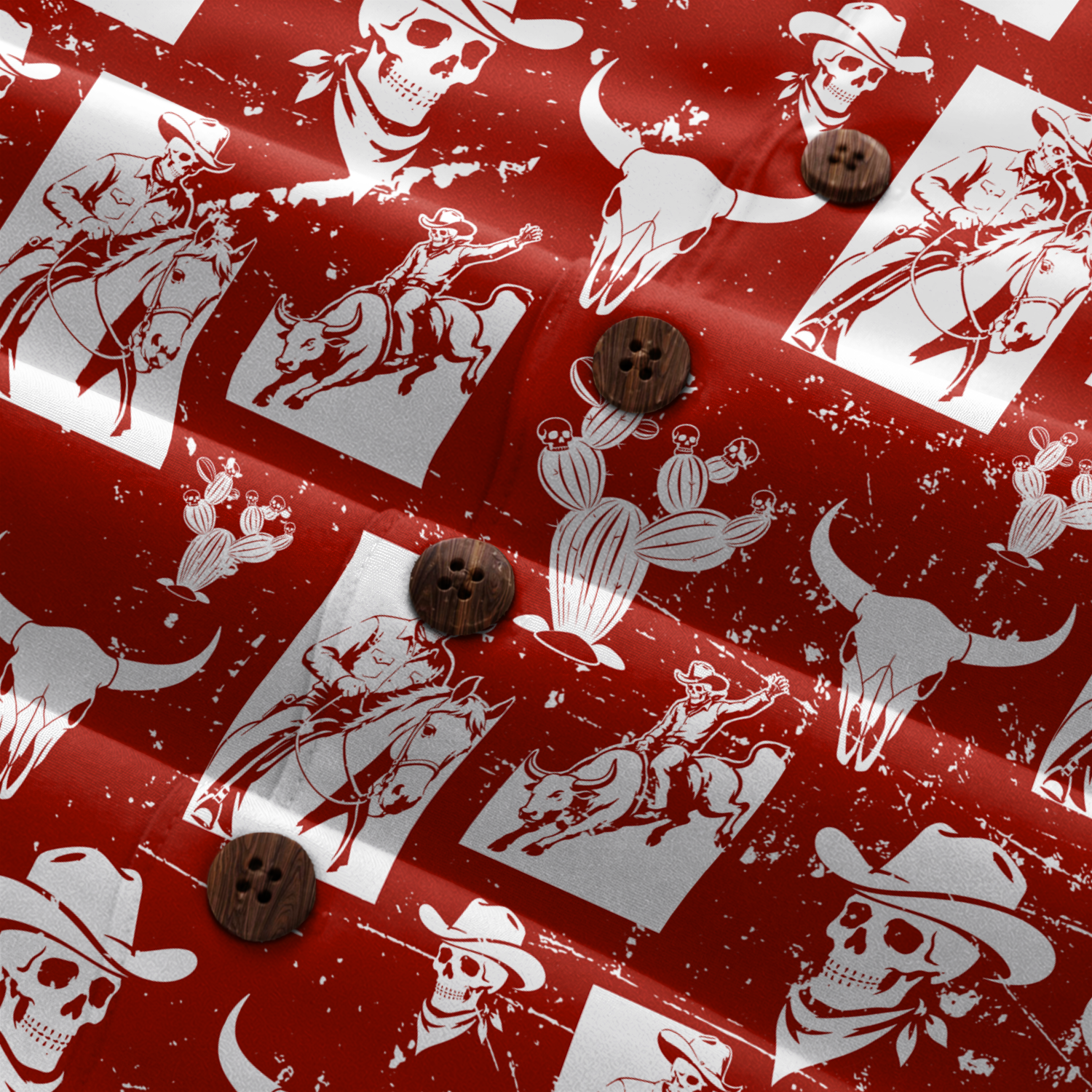 Texas x Skull Hawaiian Shirt for Men